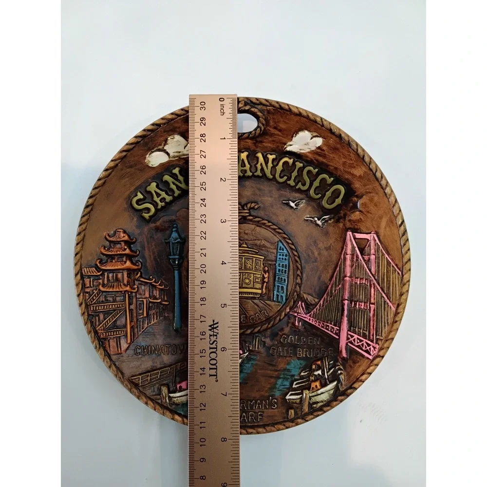 Vintage San Francisco 3D Relief Wall Plaque Souvenir Made in Japan 8‎ Inch